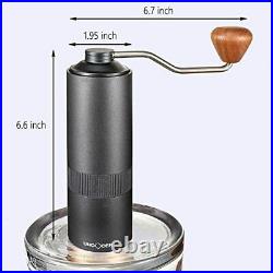 Manual Coffee Grinder with Adjustable Settings SUS420 Burr Hand Crank Coffee