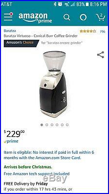 New Baratza Virtuoso Steel Conical Burr Coffee Bean Grinder withBuilt-In Timer
