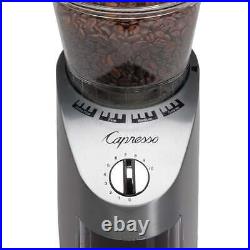 New CAPRESSO Metal Die-Cast Housing Conical Burr Coffee Grinder Commercial Grade