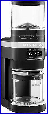 New KitchenAid KCG8433BM Burr Coffee Grinder, 10 oz, Black Matte