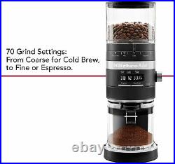 New KitchenAid KCG8433BM Burr Coffee Grinder, 10 oz, Black Matte