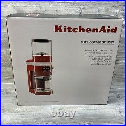 New Open Box KitchenAid KCG8433ER Empire Red Burr Coffee Grinder, 10 oz