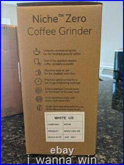 Niche Zero White Conical Burr Coffee Grinder US Version (120V) IN HAND