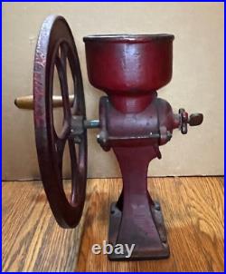 No. 1-1/2 antique coffee grinder burr grain mill 12 wheel cast iron GM 22