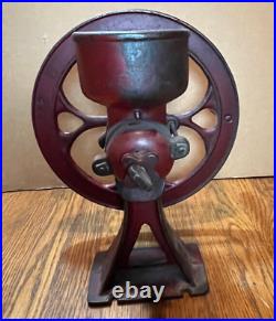 No. 1-1/2 antique coffee grinder burr grain mill 12 wheel cast iron GM 22