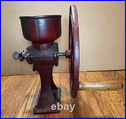 No. 1-1/2 antique coffee grinder burr grain mill 12 wheel cast iron GM 22