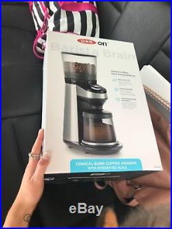 OXO on Barista Brain, Conical Burr Coffee Grinder with integrated scale