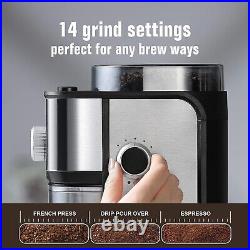 Ollygrin Flat Burr Coffee Grinder Electric, Coffee Bean Grinder Electric Espr