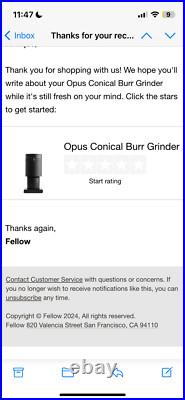 Opus Conical Burr Coffee Grinder All Purpose Electric Espresso Grinder