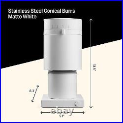 Opus Conical Burr Coffee Grinder All Purpose Electric Espresso Grinder White
