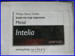 Philips Saeco Intelia HD 8752 / 87 SUPER AUTOMATIC ESPRESSO 1 YR Warranty With BIN