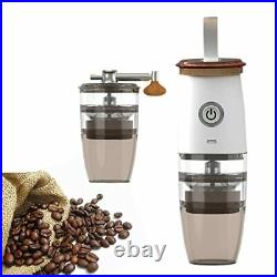 Portable Burr Coffee Grinder, Electric/Manual 2-in-1 Cafe Grind, White