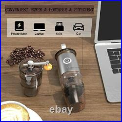 Portable Burr Coffee Grinder, Electric/Manual 2-in-1 Cafe Grind, White