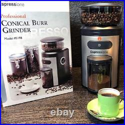 Professional Conical Burr Coffee Grinder 8.5-Oz. Black/Silver