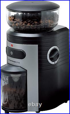 Professional Conical Burr Coffee Grinder, Black/Silver
