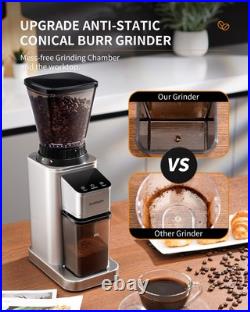Professional Conical Burr Coffee Grinder, Coffee Bean Grinder with 48 Grind S Professional Conical Burr Coffee Grinder, Coffee Bean Grinder with 48 Grind S