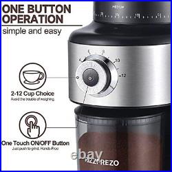 RIZZPREZO Coffee Grinder Electric Burr Mill Conical Burr Espresso Coffee Grin