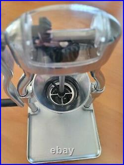 ROK Coffee Grinder Original Polished Aluminum with Cup and New Sticky Base