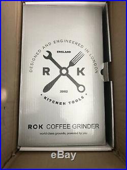ROK Coffee bean hand Grinder, extra brand new steel conical burrs