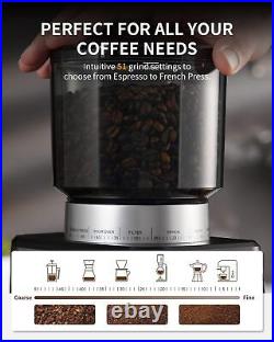 SHARDOR Conical Burr Coffee Grinder Electric for Espresso with Silver