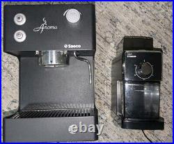 Saeco Aroma Espresso Machine Black Metal Sin-015xn + Saeco Burr Coffee Grinder