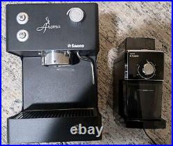 Saeco Aroma Espresso Machine Black Metal Sin-015xn + Saeco Burr Coffee Grinder