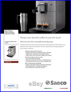 Saeco Minuto 1 Touch Super-Automatic Silver Espresso Machine LCD Macchiato Drip