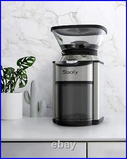 Sboly Electric Burr Grinder Auto-off Turkish Coffee Makers Stainless Steel