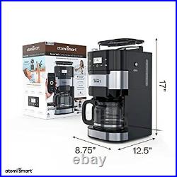 Smart Coffee Maker with Burr Grinder WiFi, Voice-Activated, 8 Grind Settings