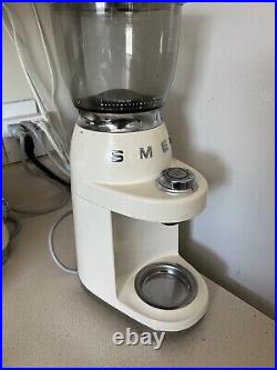 Smeg Retro Style Coffee Grinder Cream Pre-owned