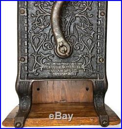 TELEPHONE COFFEE GRINDER Antique ARCADE Burr Mill WALL MOUNT Victorian CAST IRON