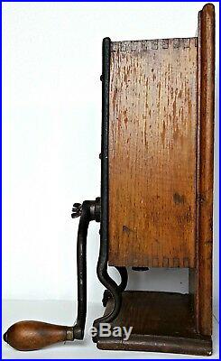 TELEPHONE COFFEE GRINDER Antique ARCADE Burr Mill WALL MOUNT Victorian CAST IRON