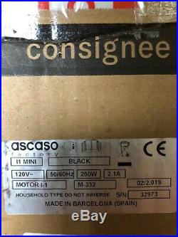 Used Ascaso I-Mini I1 54mm Flat Burr Espresso Coffee Grinder No Doser Black