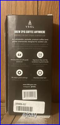 VSSL Java Black Portable Manual Coffee Espresso 20g Burr Grinder. Camping NEW