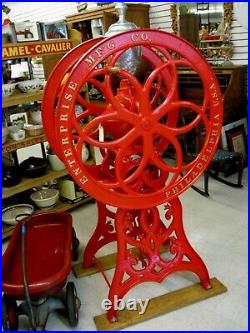 Vintage Enterprise Coffee Grinder Floor Model 35 Inch Wheels Pat'd 1898