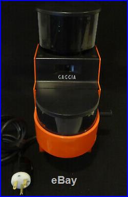 Vintage Gaggia Mdf Orange Espresso/coffee Bean Burr Grinder With Doser 220v