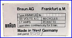 Vtg BRAUN KMM1 Burr Coffee Grinder Mill Dieter Rams Reinhold Weiss W Germany MCM