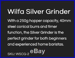 Wilfa Silver Burr Grinder