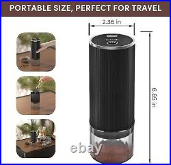 Wirsh Burr Coffee Grinder-Rechargeable Battery Operated Coffee Grinder with