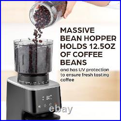 Zulay Adjustable Burr Coffee Grinder Anti-Static Commercial Black/Silver