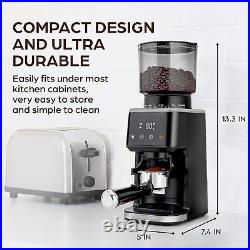 Zulay Adjustable Burr Coffee Grinder Anti-Static Commercial Black/Silver